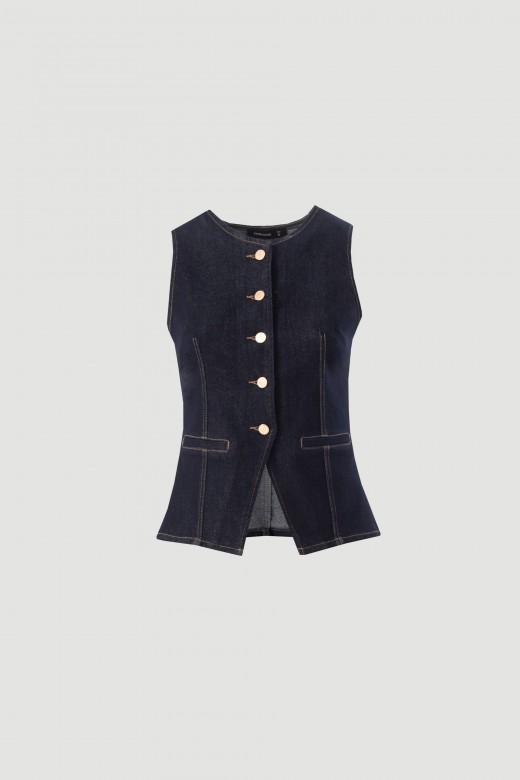Fitted denim vest Fitted denim vest