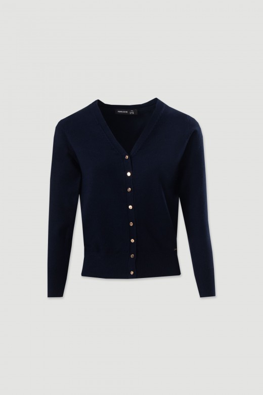 Knit cardigan with v-neck Knit cardigan with v-neck