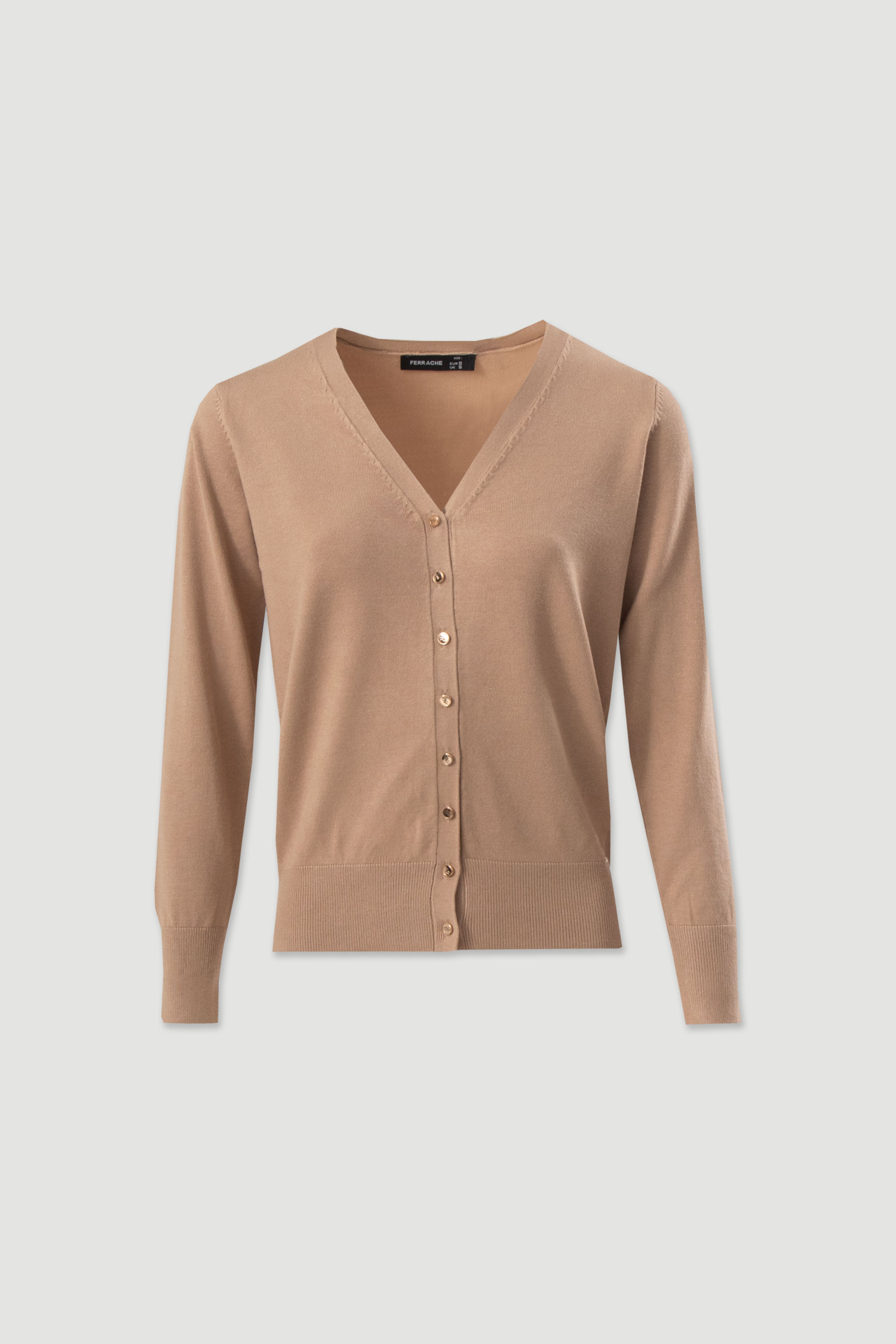 Knit cardigan with v-neck