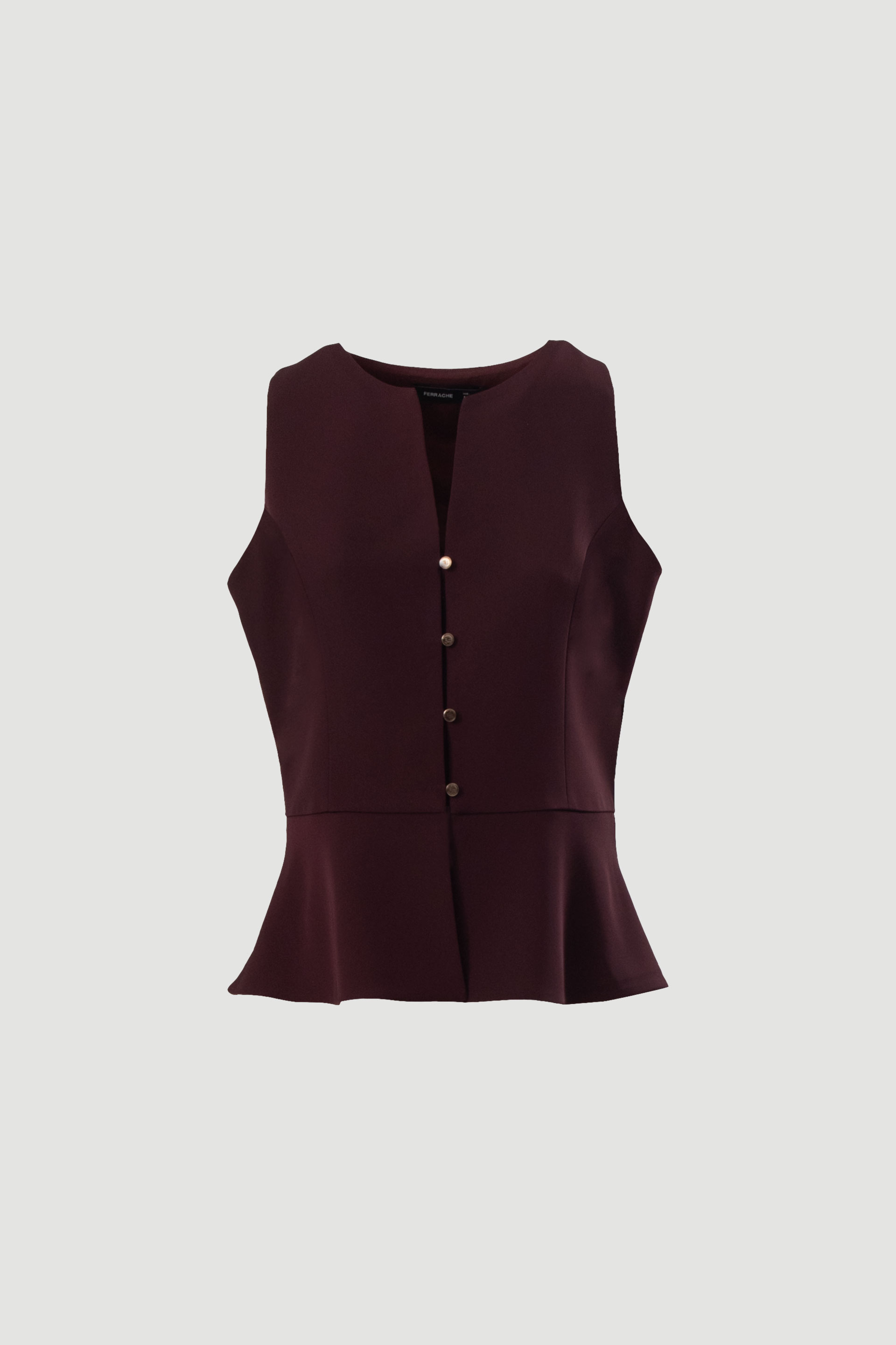 Fitted vest with peplum effect