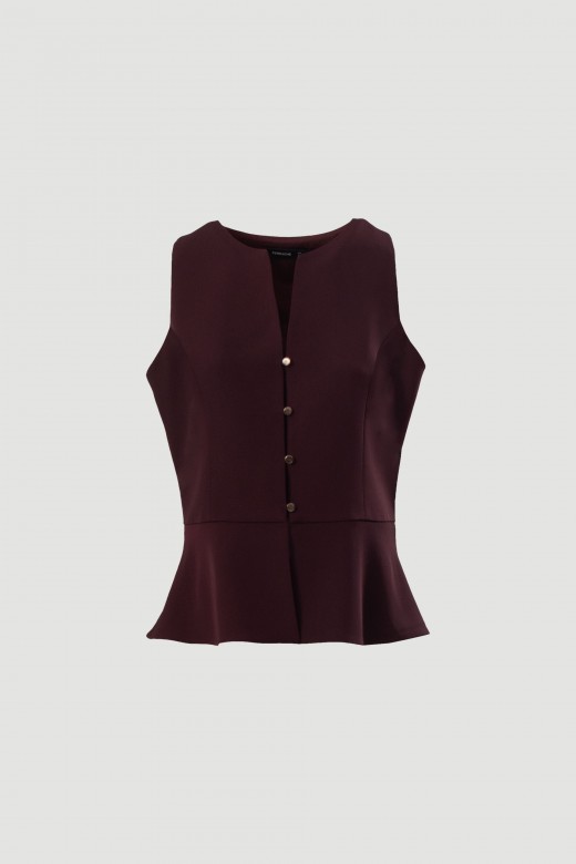 Fitted vest with peplum effect Fitted vest with peplum effect