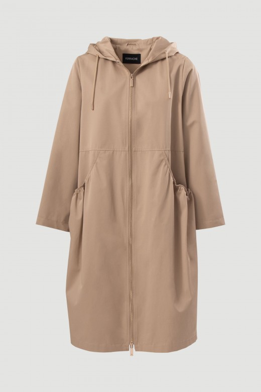Long waterproof parka with hood Long waterproof parka with hood