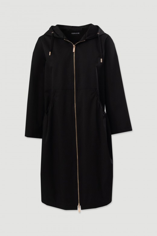 Parka comprida imperme�vel com capuz