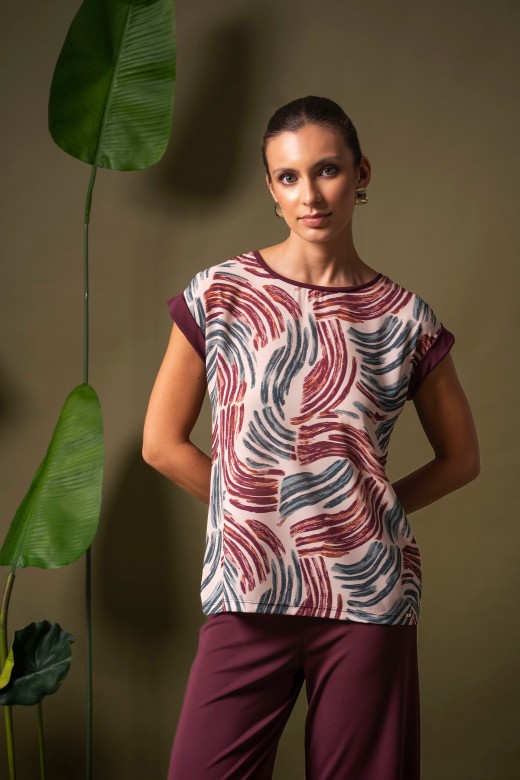 Top with printed front Top with printed front