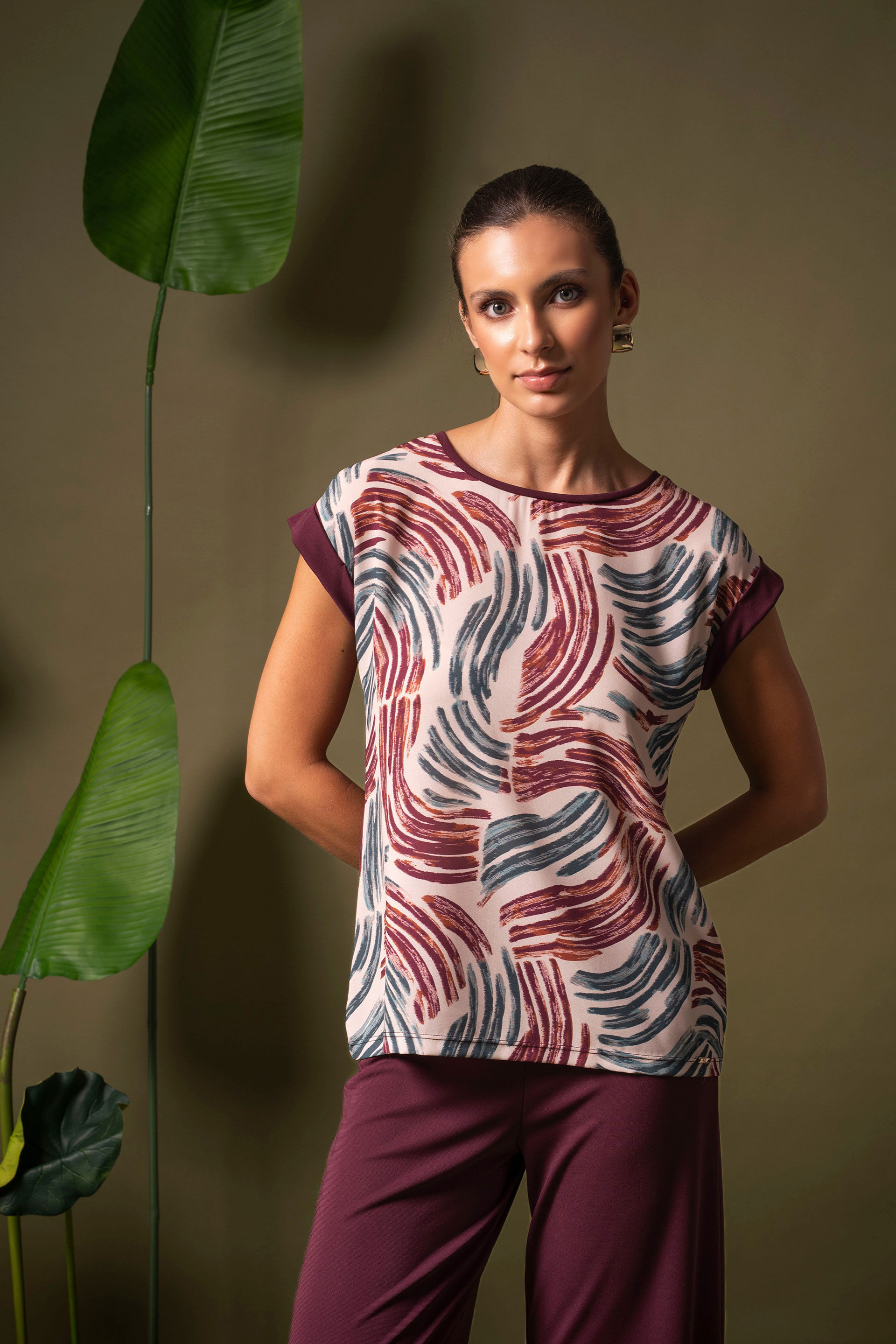 Top with printed front