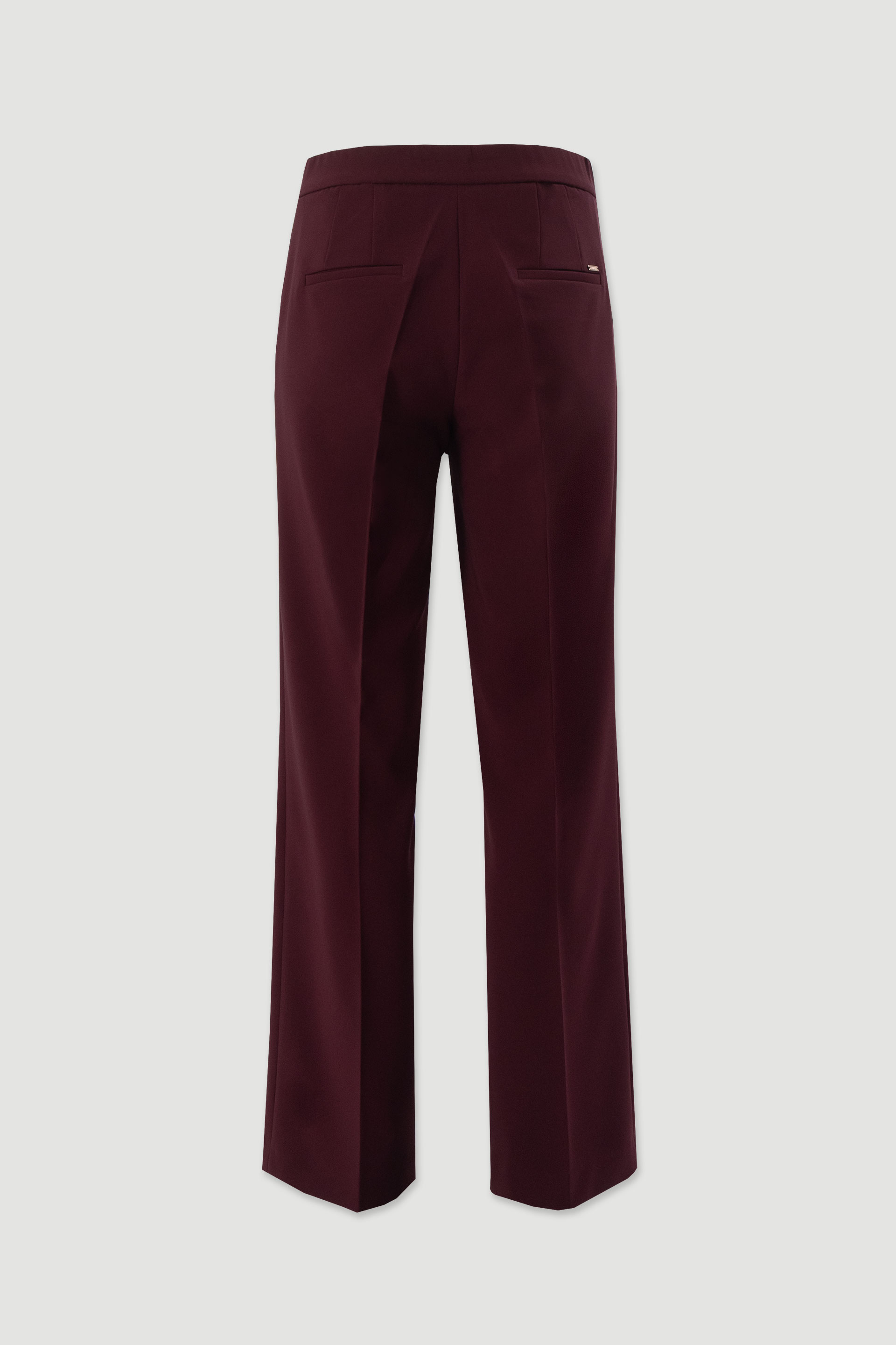 Straight trousers with customised elastic belt