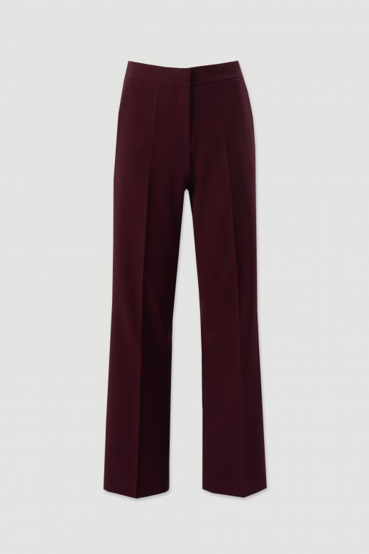 Straight trousers with customised elastic belt Straight trousers with customised elastic belt