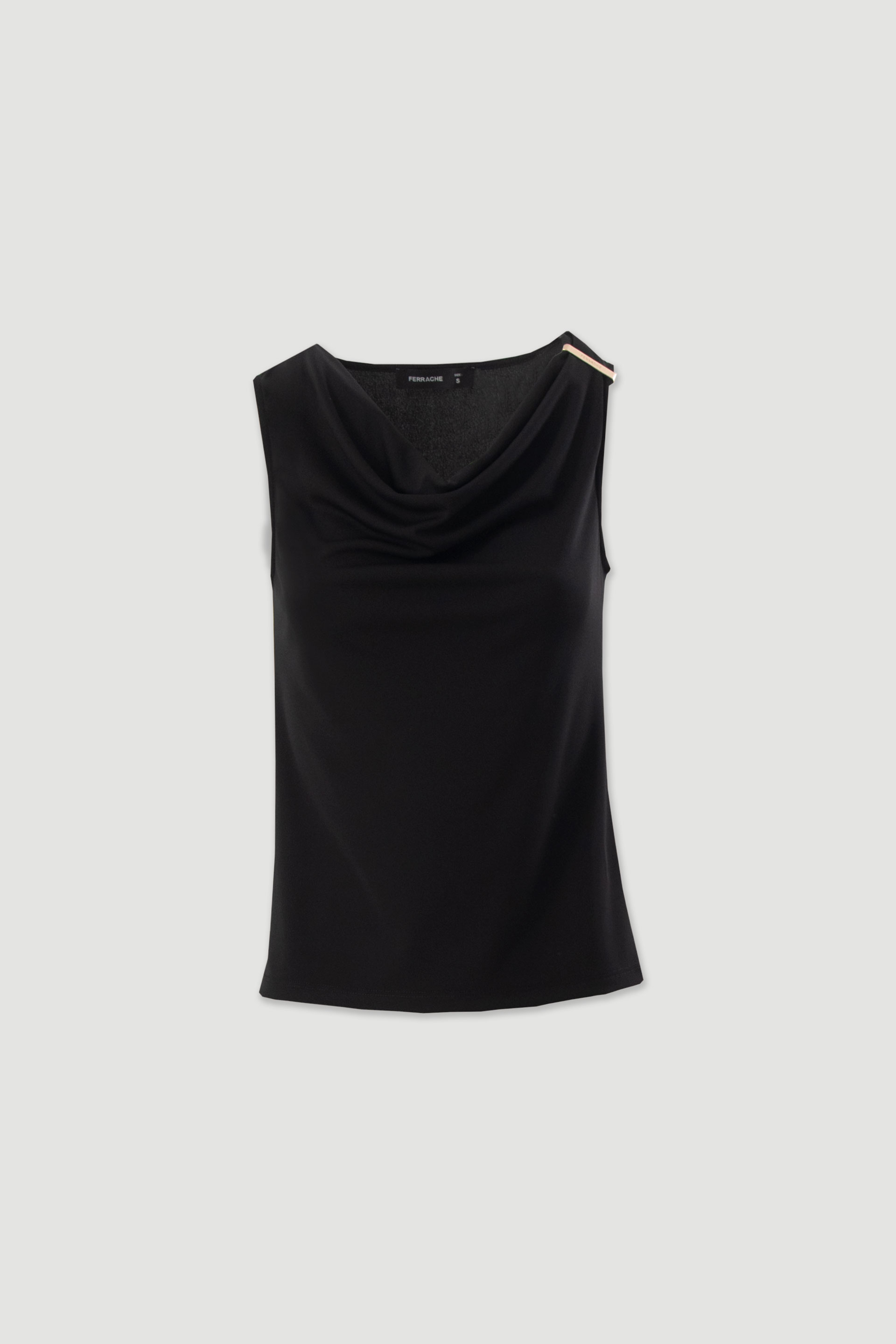 Lycra knit top with draped neckline