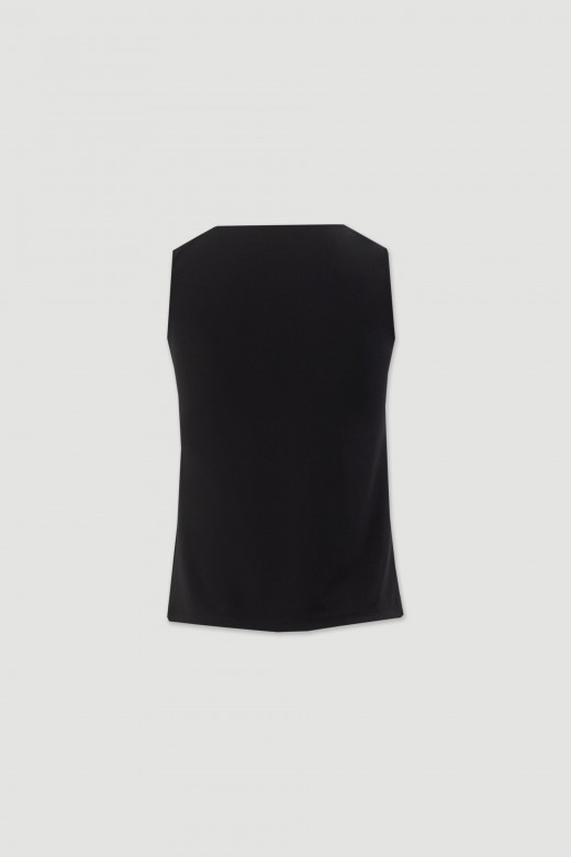 Lycra knit top with draped neckline Lycra knit top with draped neckline