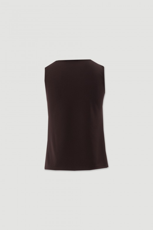 Lycra knit top with draped neckline Lycra knit top with draped neckline