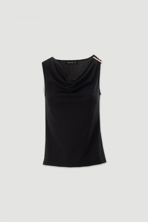 Lycra knit top with draped neckline Lycra knit top with draped neckline