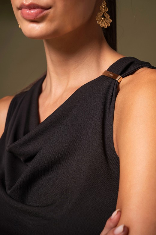 Lycra knit top with draped neckline Lycra knit top with draped neckline