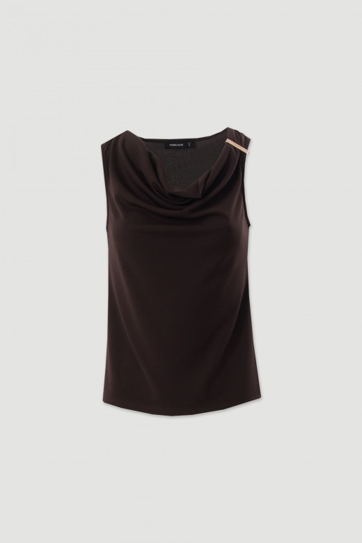 Lycra knit top with draped neckline Lycra knit top with draped neckline