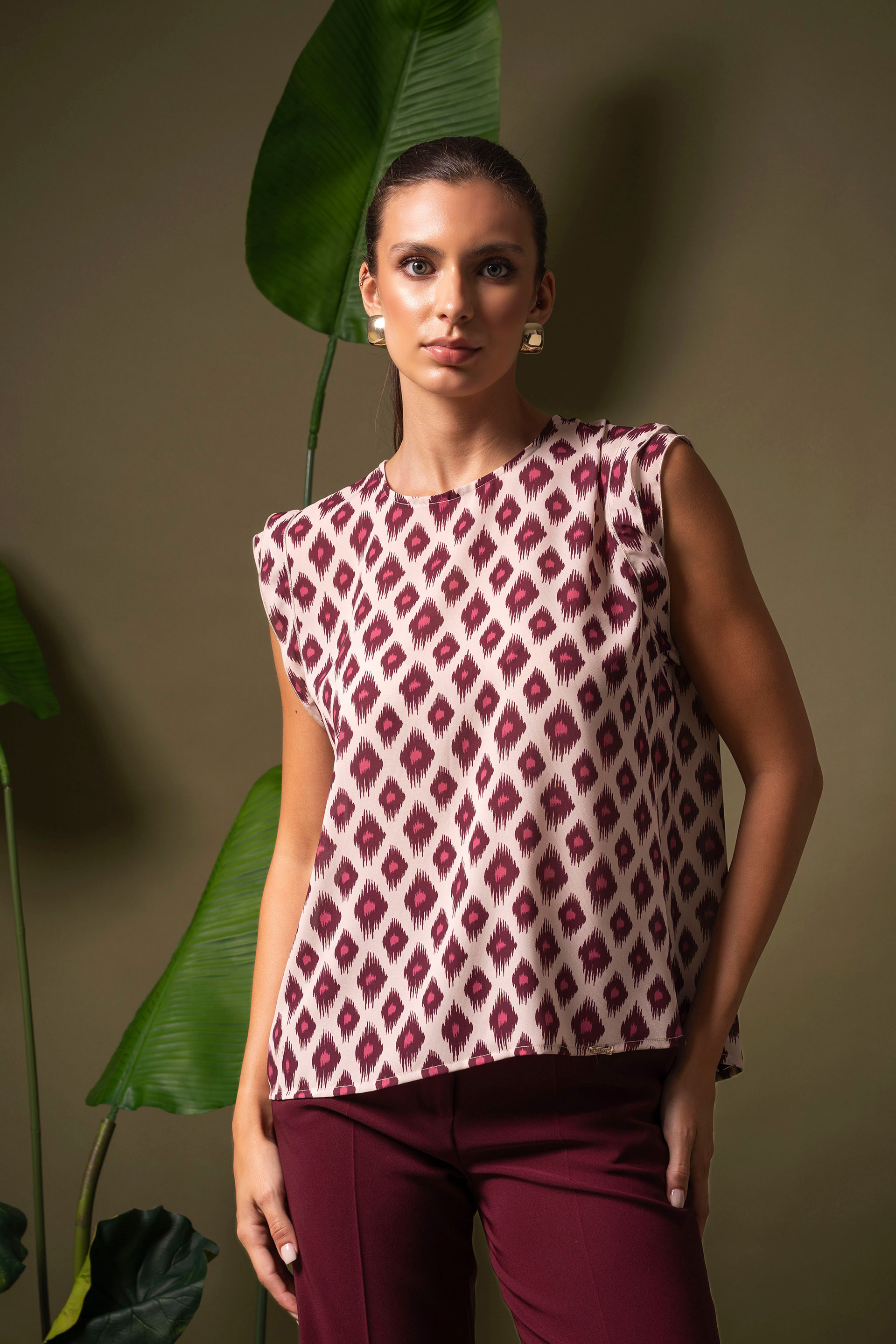 Fluid printed tunic