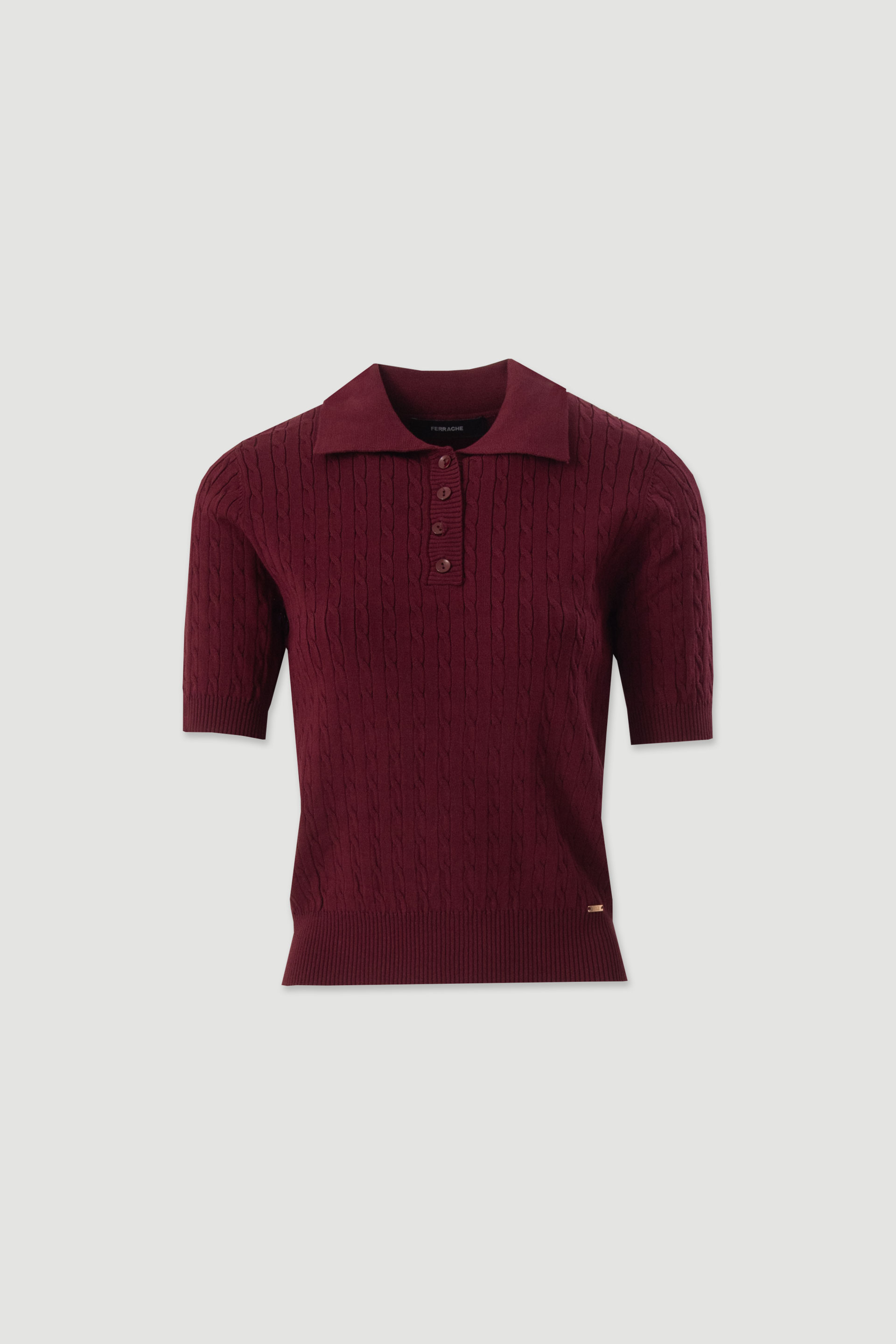 Polo en maille texturée