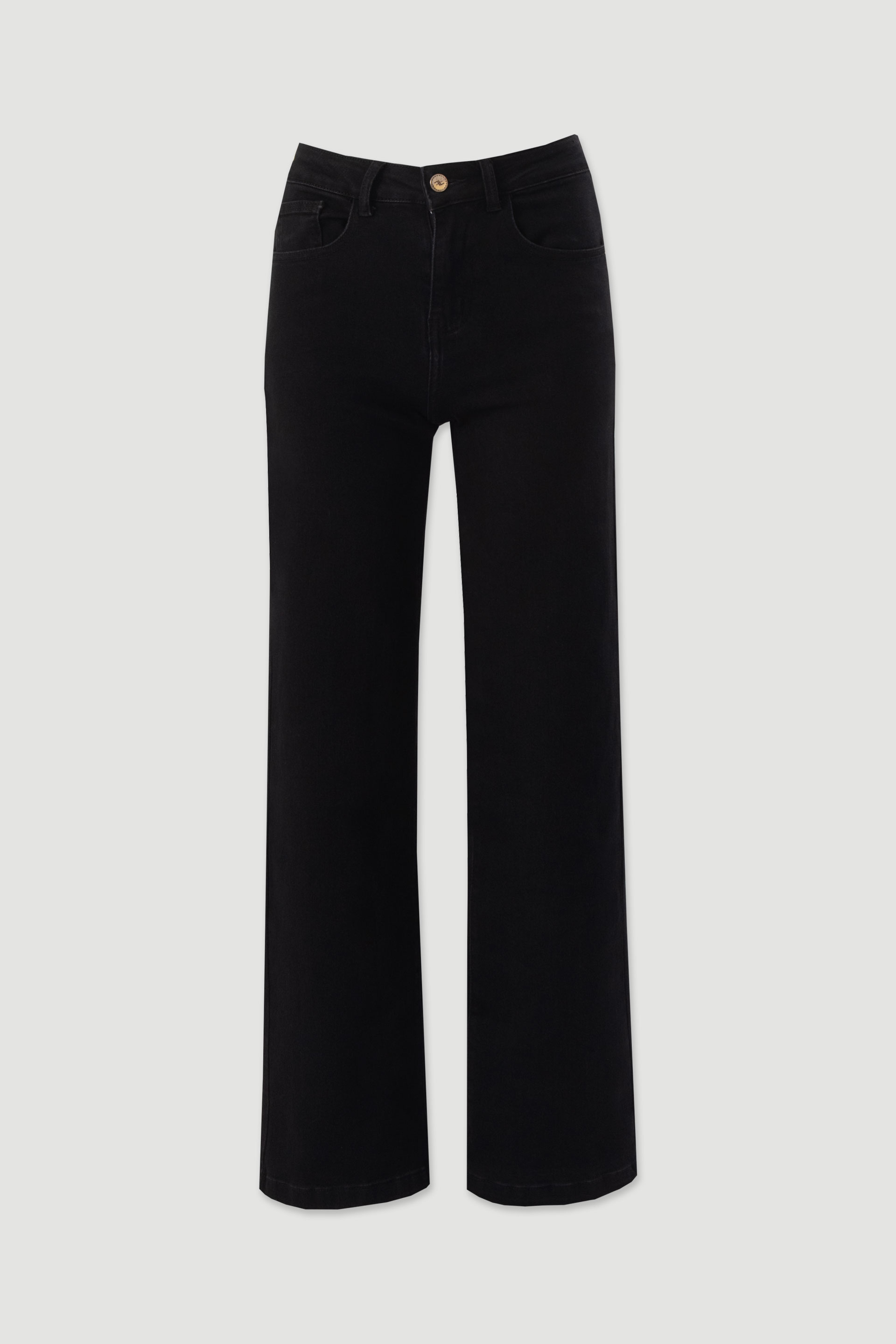 Calça straight em sarja