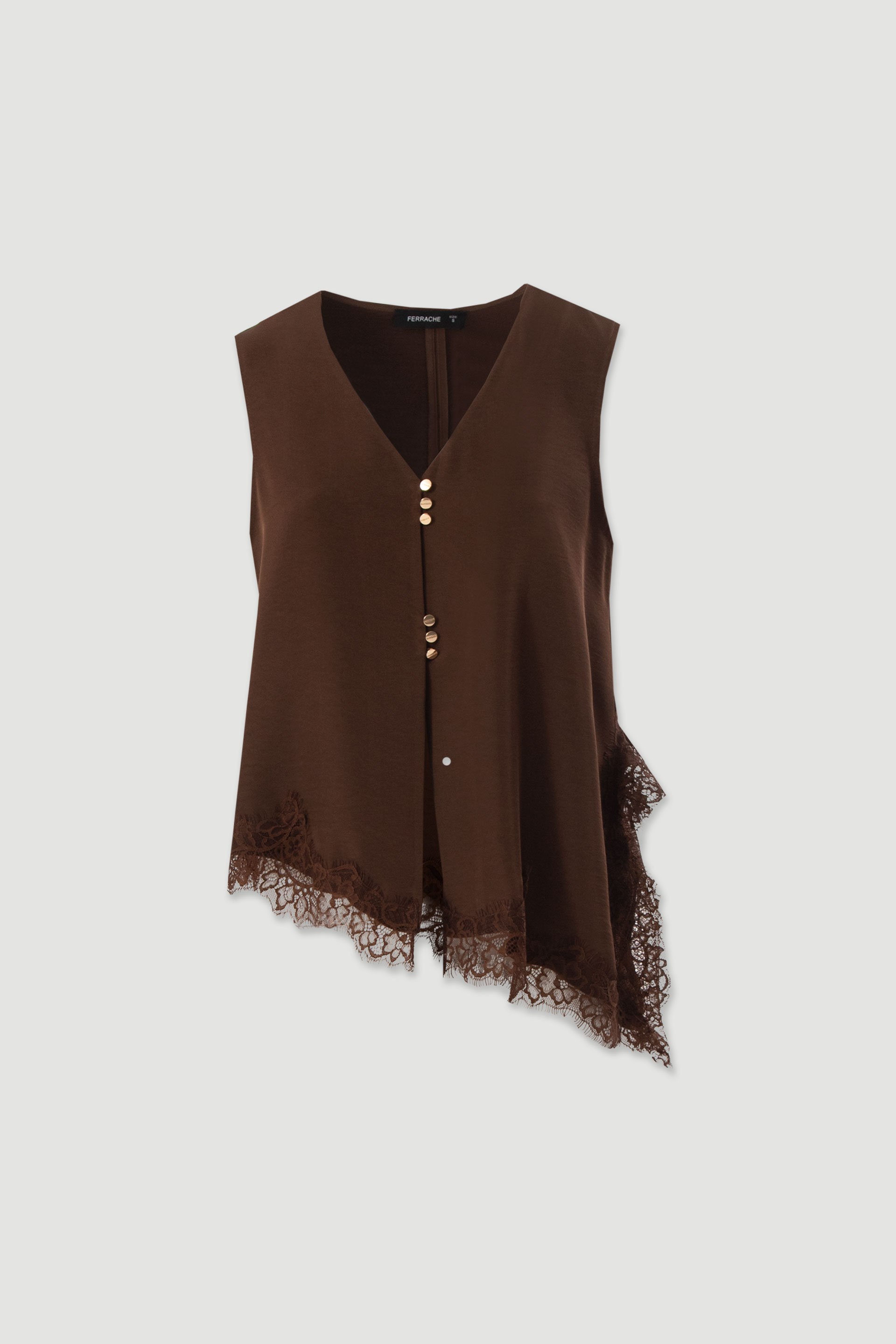 Blouse asymétrique avec dentelle