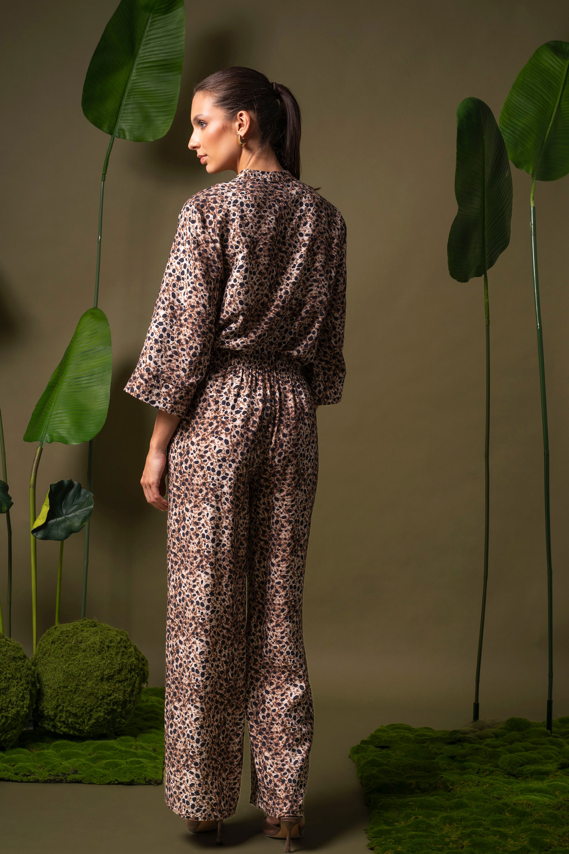 Calça fluida estampada