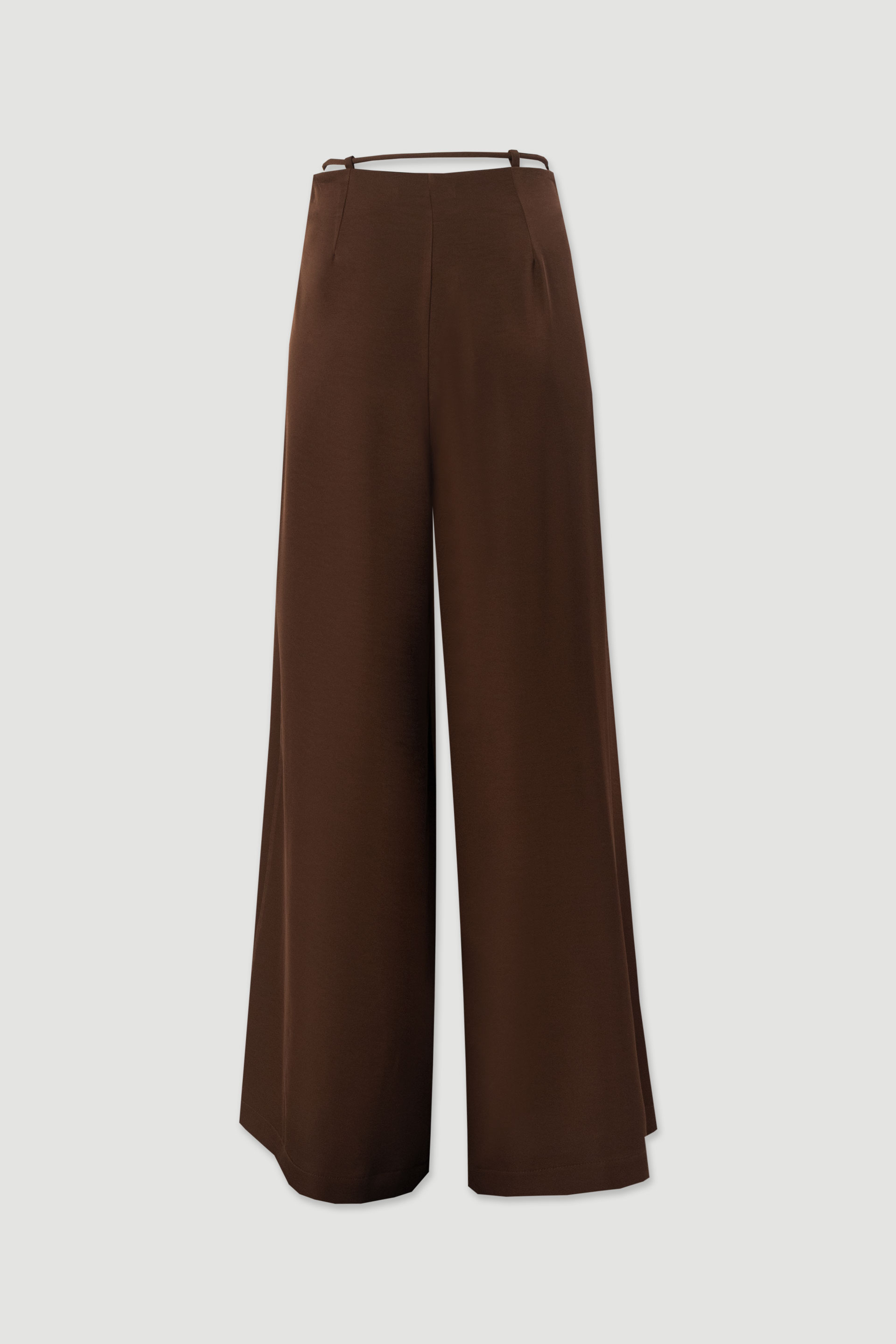 Pantalon wide leg à plis avec ceinture fine