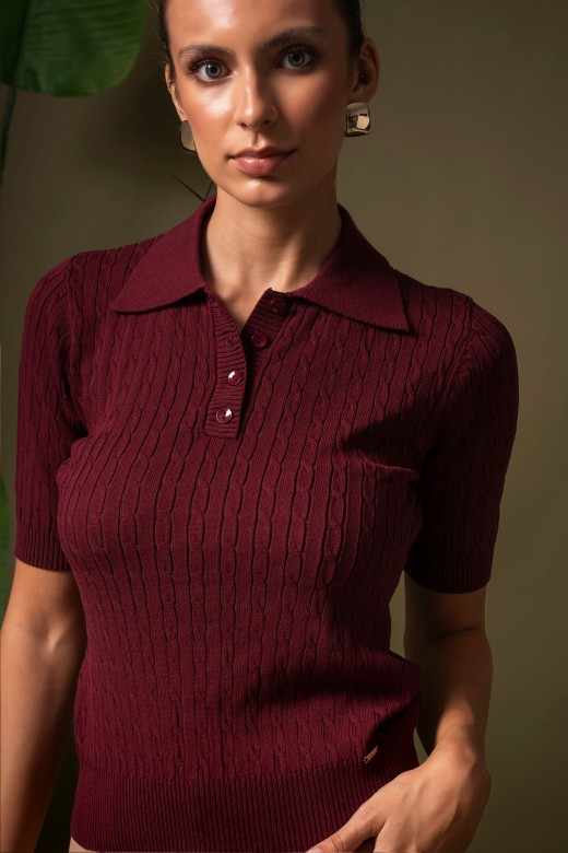 Polo de malha texturada