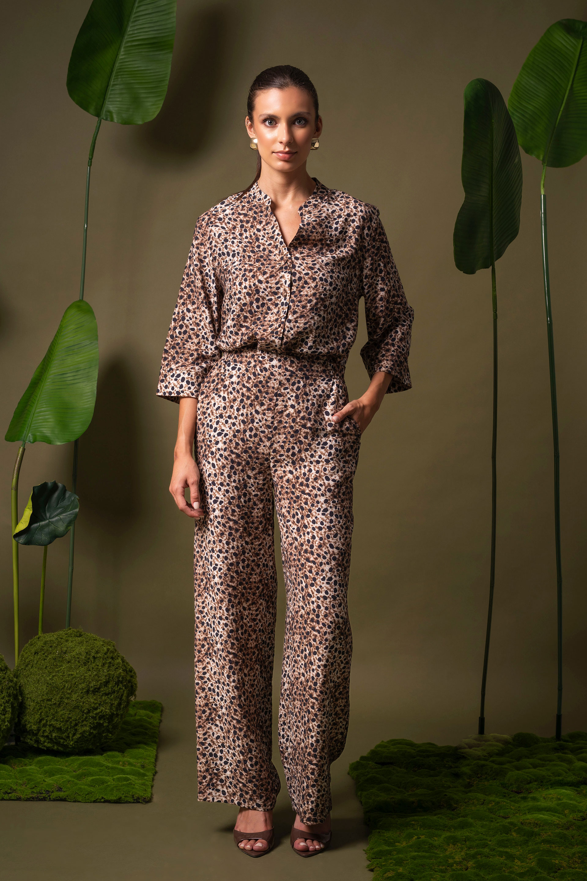 Pantalón fluido estampado