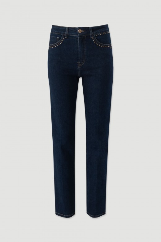 Skinny jeans with metallic studs Skinny jeans with metallic studs