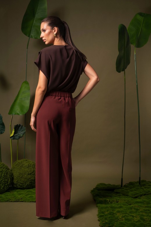 Pantalon wide leg avec détails métalliques Pantalon wide leg avec détails métalliques