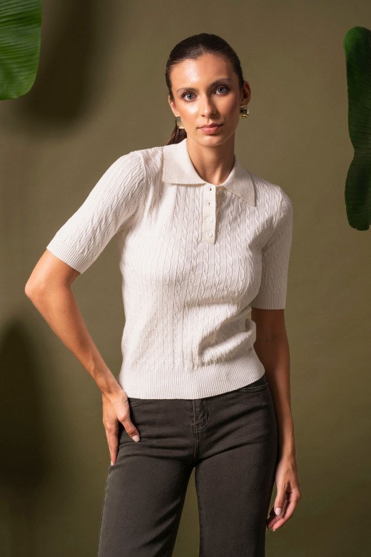Polo de malha texturada Polo de malha texturada
