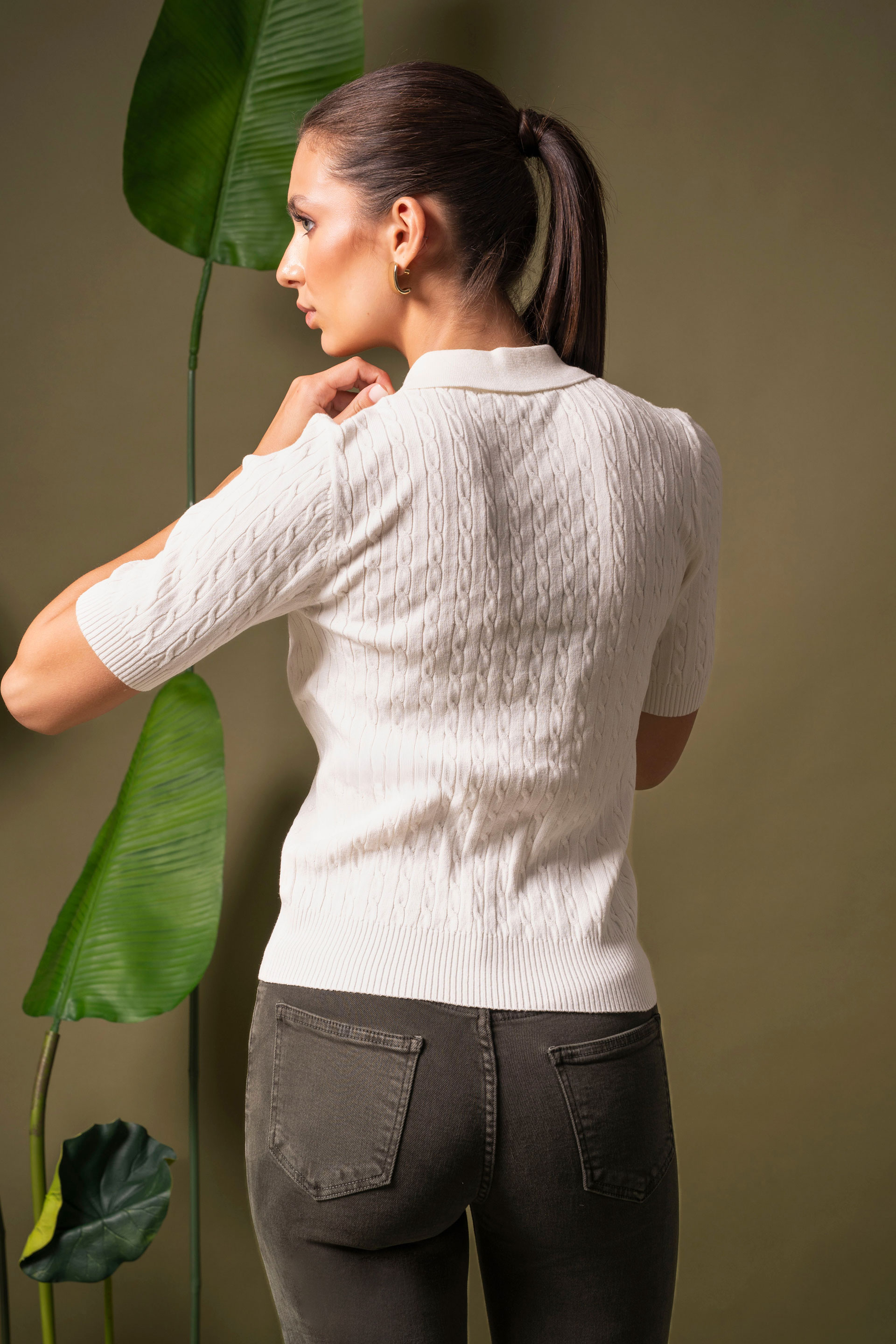 Polo de malha texturada