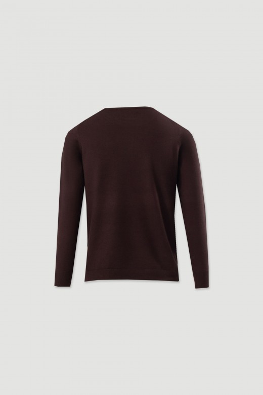 Camisola de malha com decote redondo Camisola de malha com decote redondo