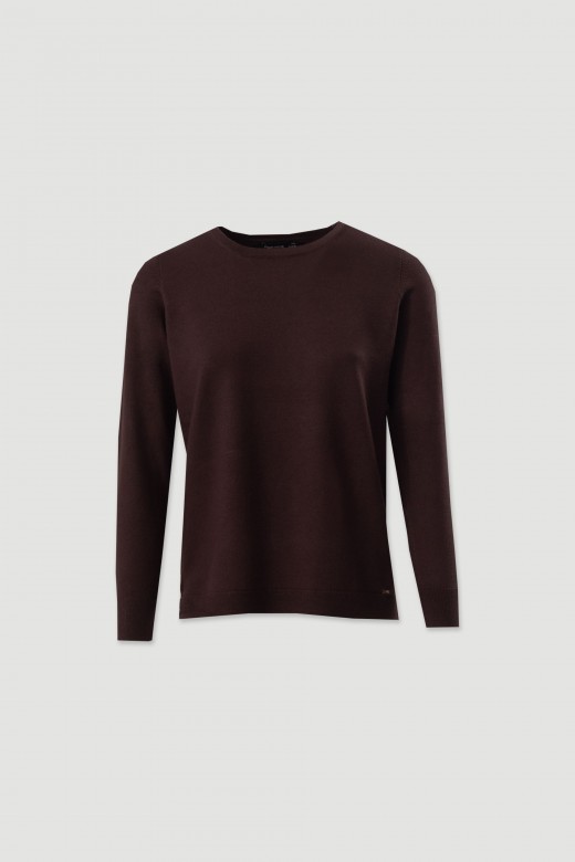Camisola de malha com decote redondo Camisola de malha com decote redondo