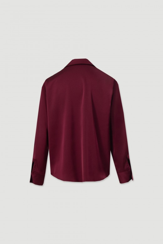 Blouse satinée à manches longues Blouse satinée à manches longues