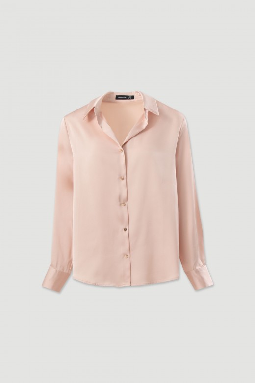 Blouse satinée à manches longues Blouse satinée à manches longues