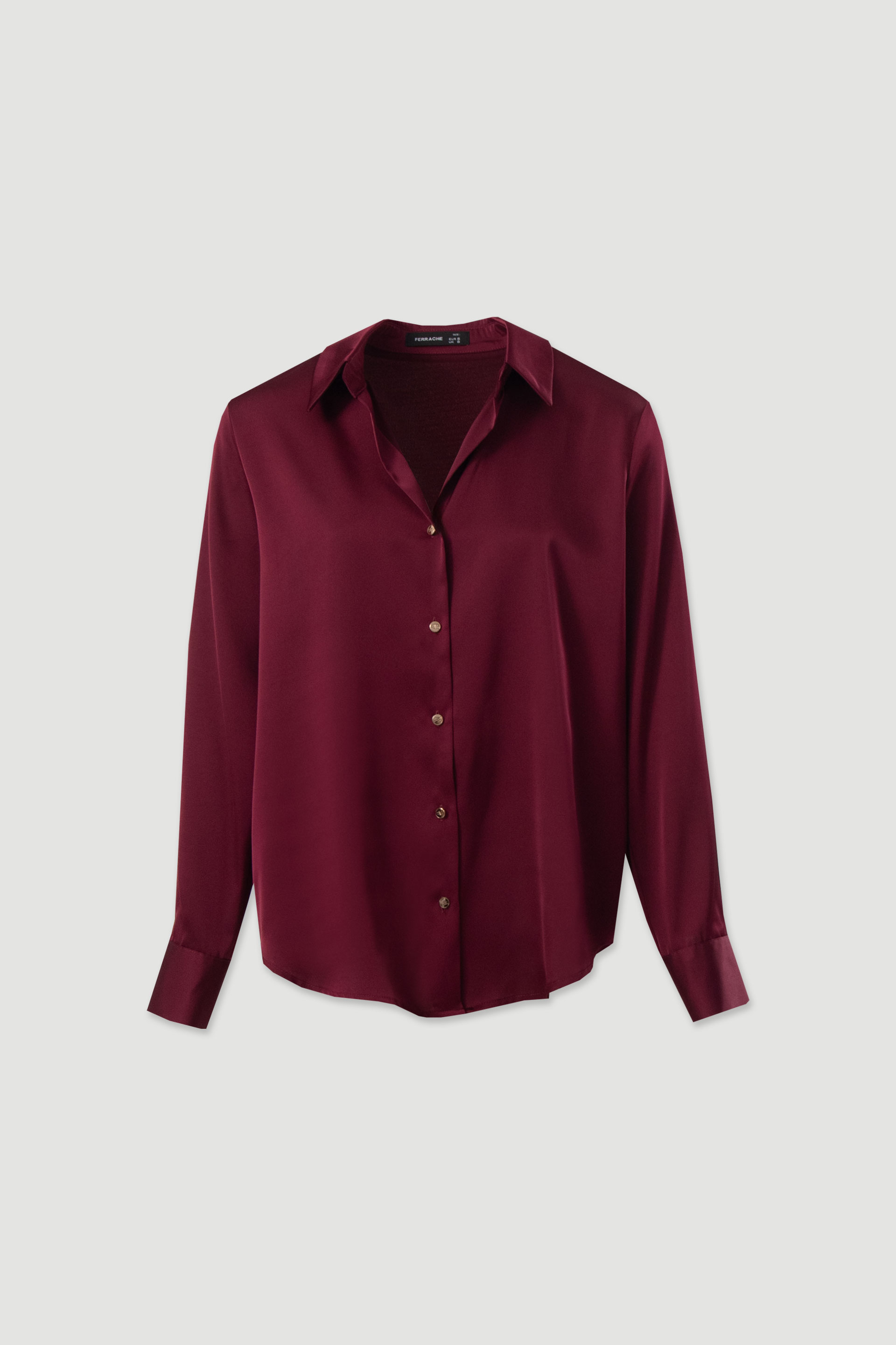 Blouse satinée à manches longues