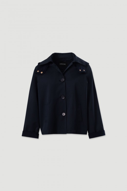 Short waterproof parka with hood Short waterproof parka with hood