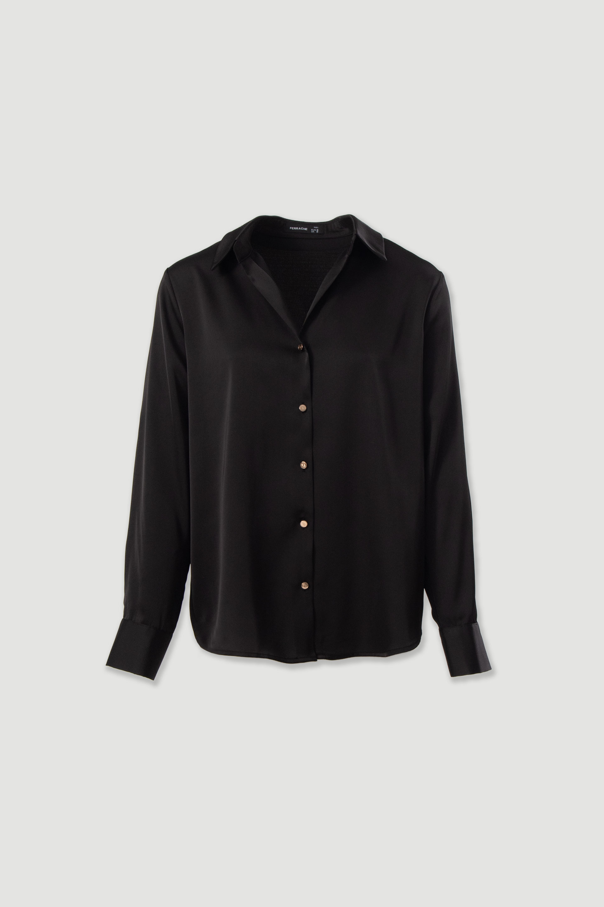 Blusa satinada de manga larga