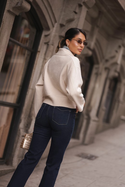 Veste courte en maille à fermeture croisée Veste courte en maille à fermeture croisée