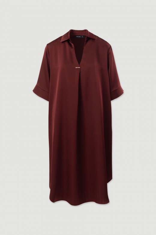 Vestido midi fluido satinado Vestido midi fluido satinado