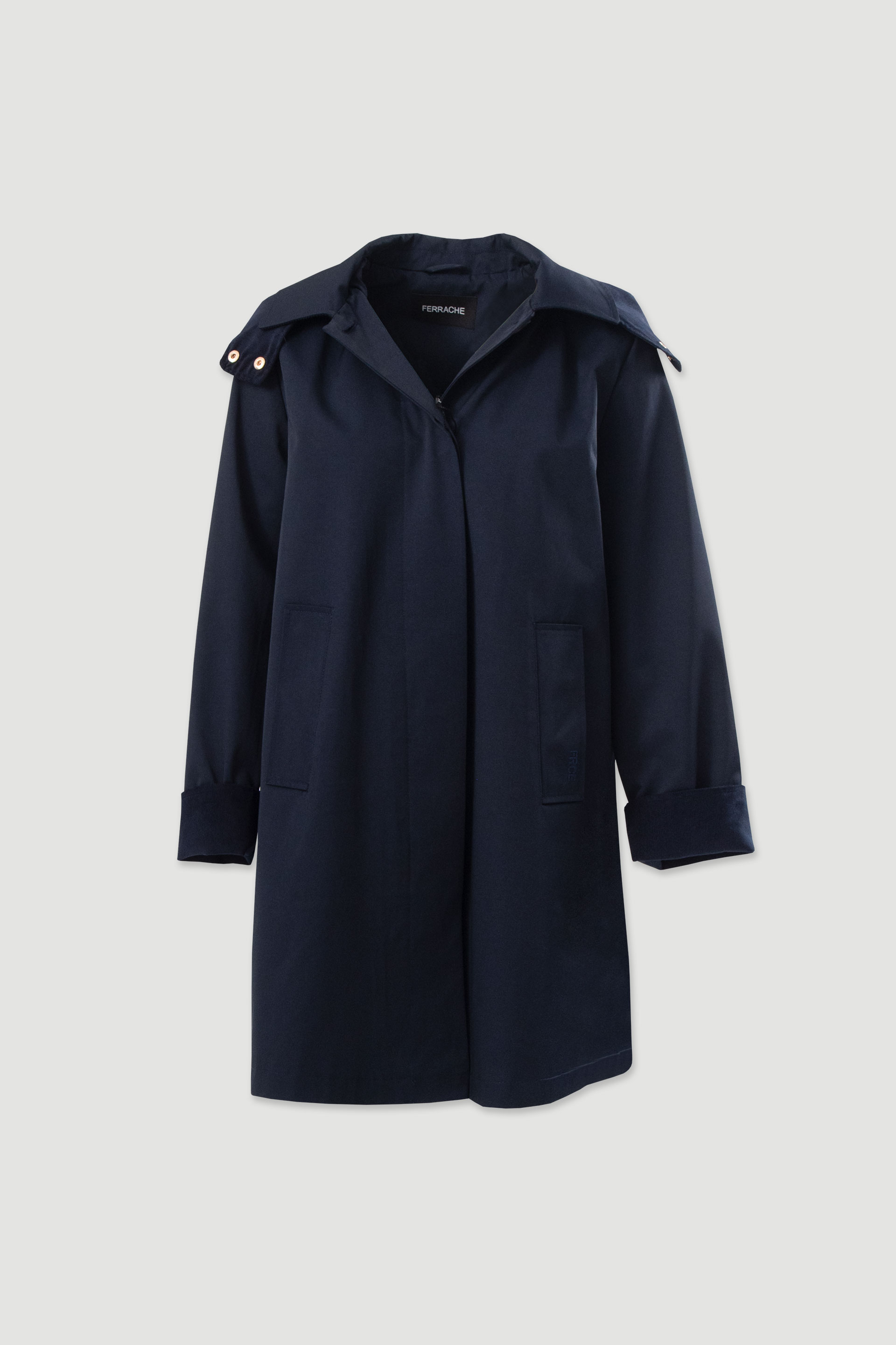 Parka midi impermeable con capucha
