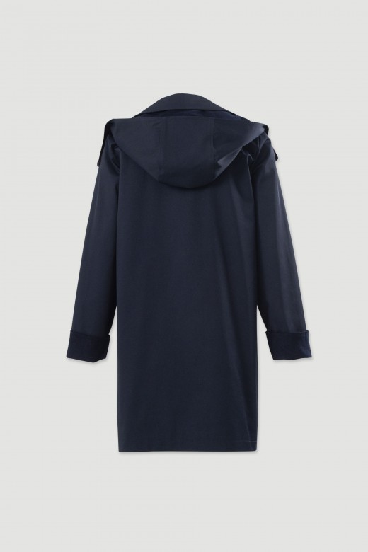 Parka midi impermeável com capuz Parka midi impermeável com capuz