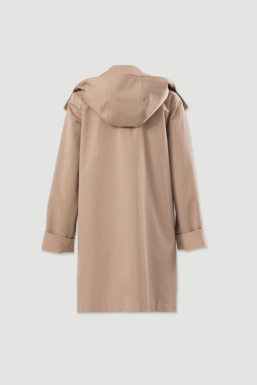 Parka midi imperméable avec capuche Parka midi imperméable avec capuche