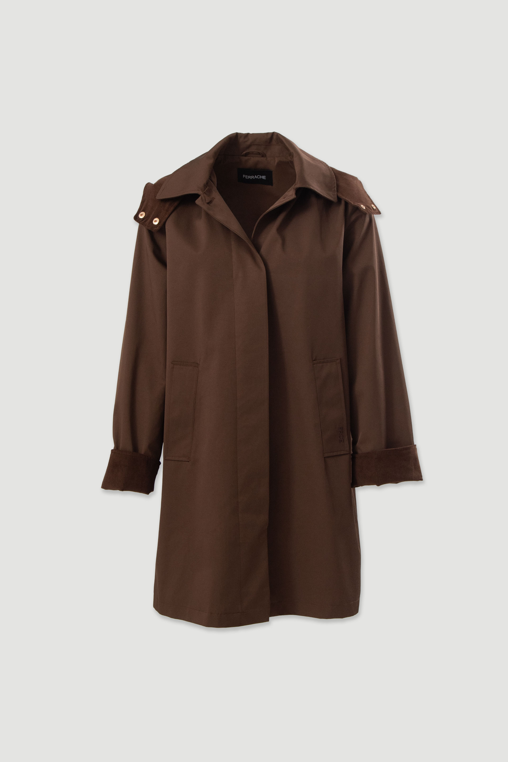 Parka midi impermeable con capucha