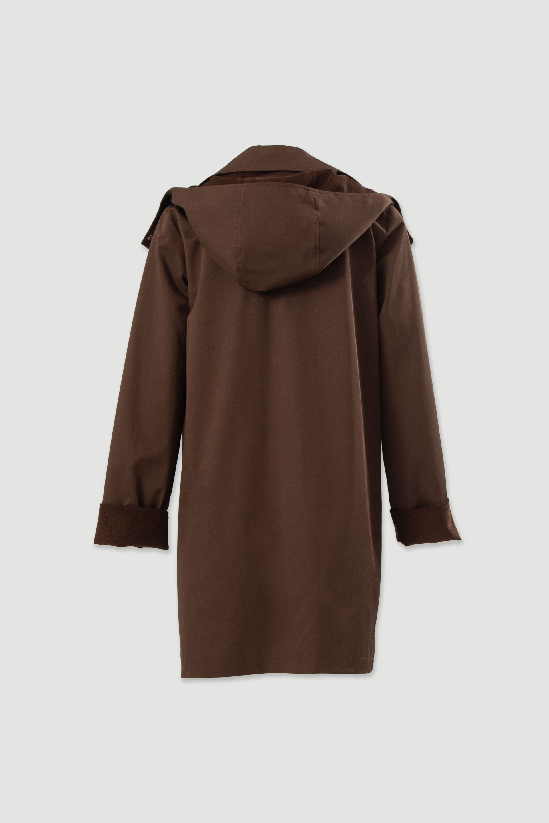Parka midi impermeable con capucha