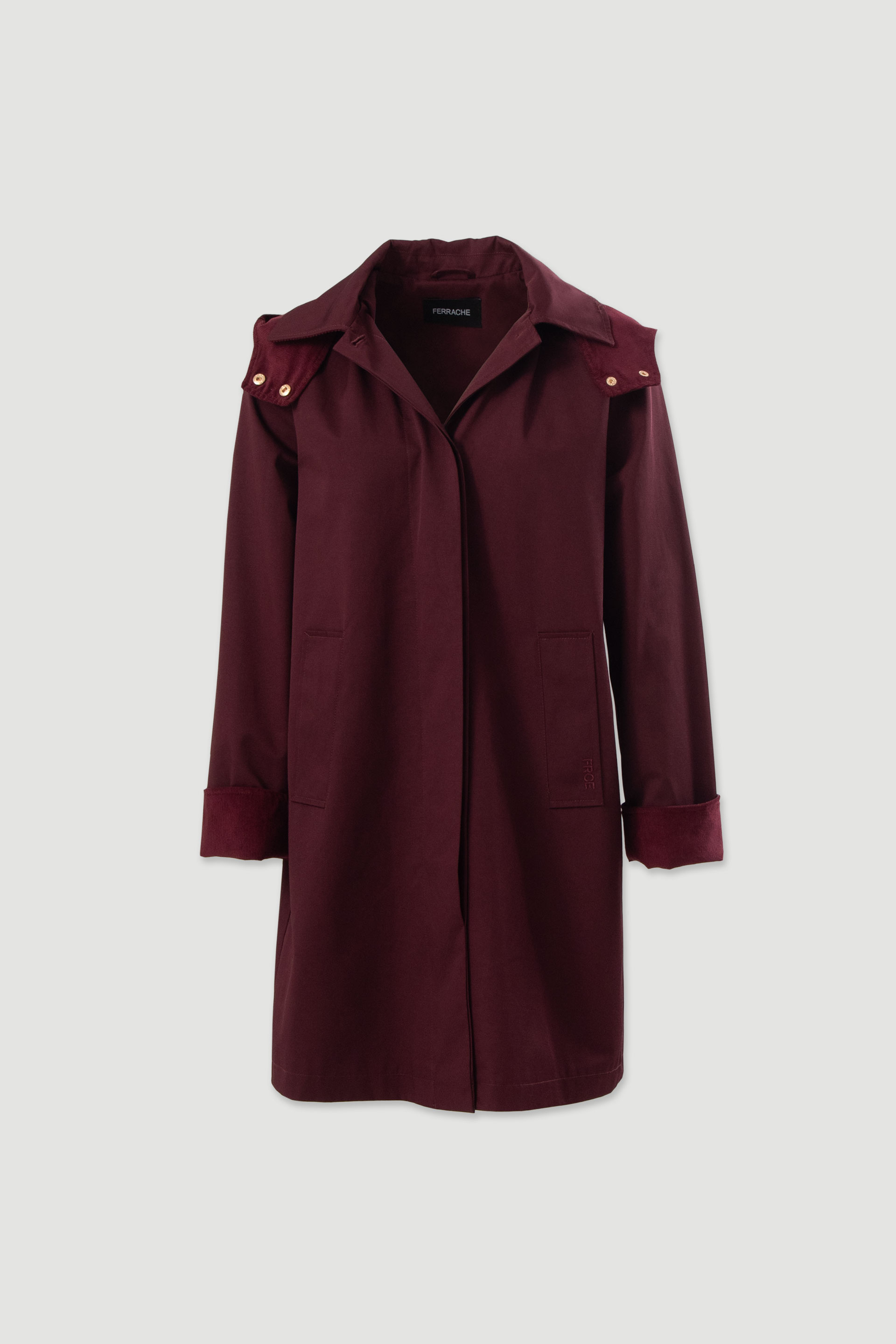Parka midi impermeável com capuz