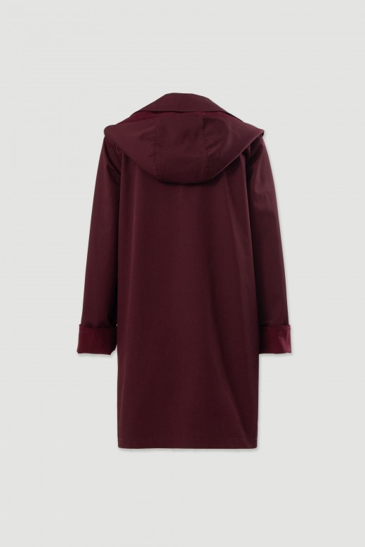 Parka midi imperme�vel com capuz