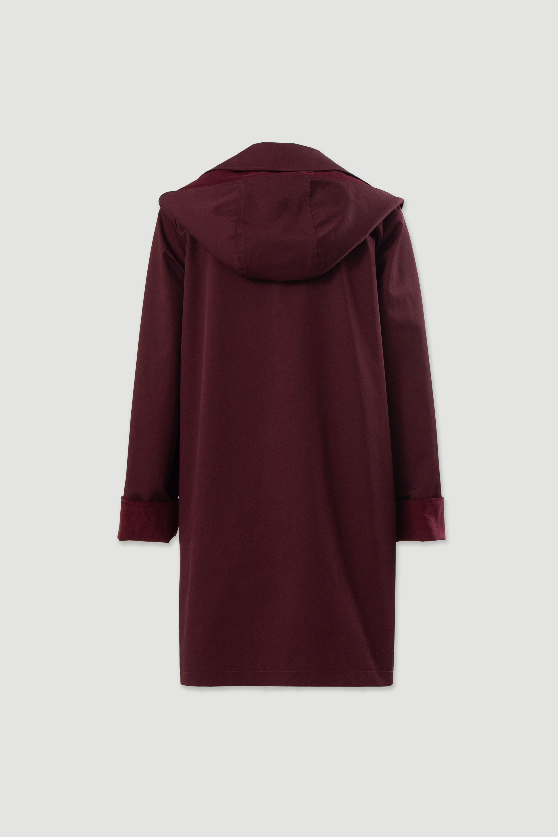 Parka midi impermeável com capuz