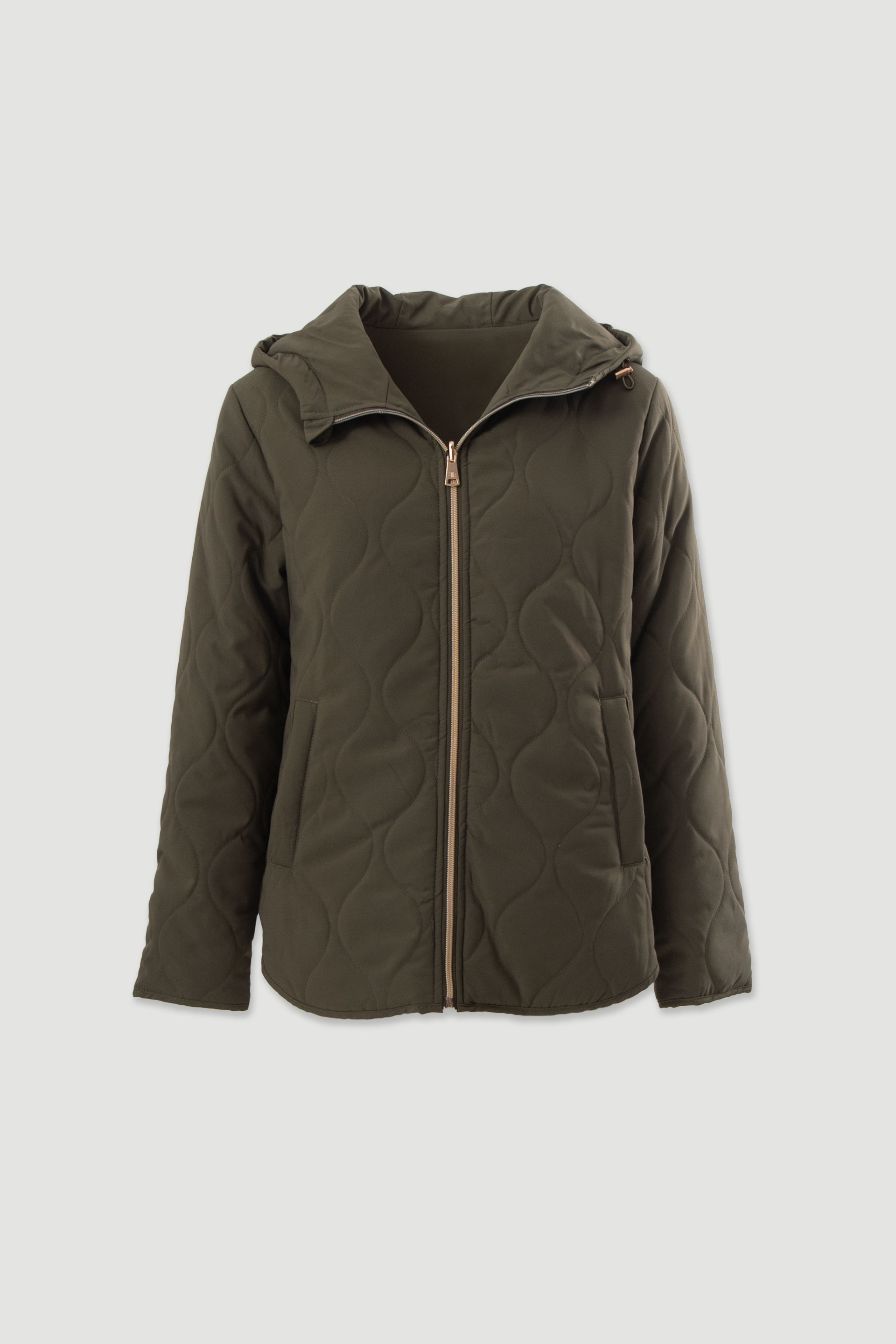 Parka reversível acolchoada com capuz