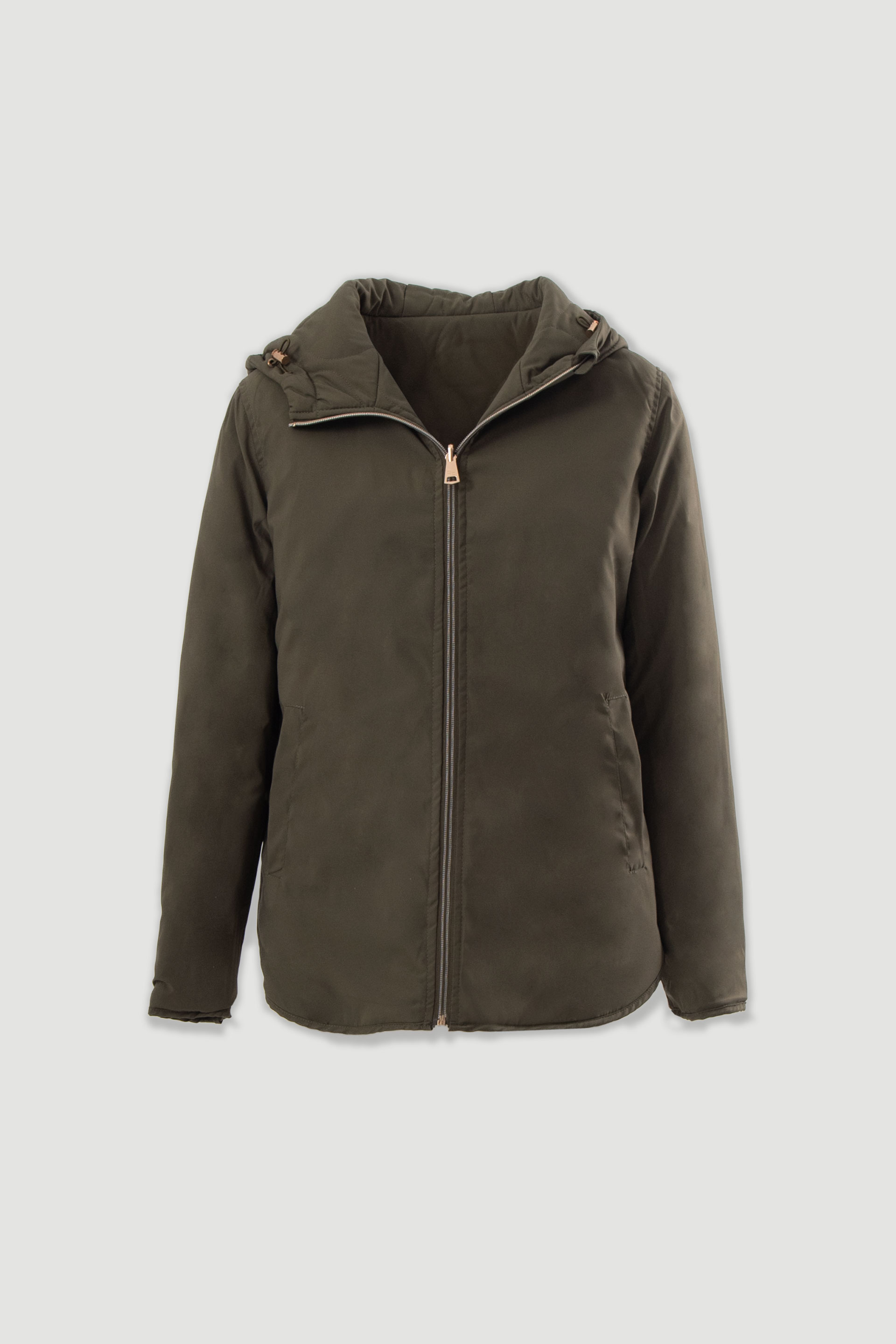 Parka reversível acolchoada com capuz