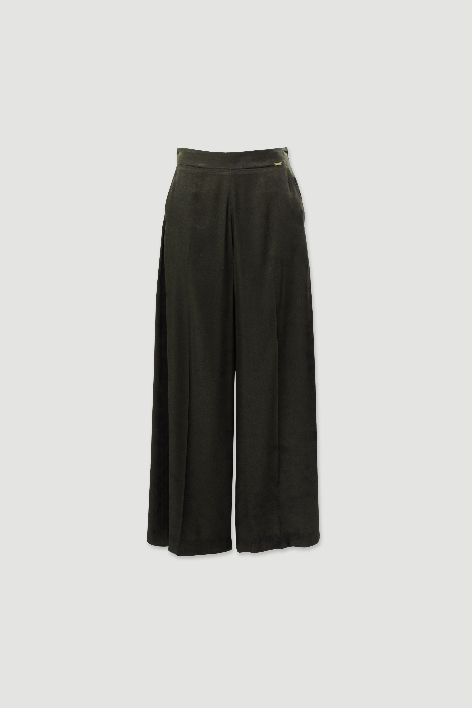 High-waisted wide leg trousers