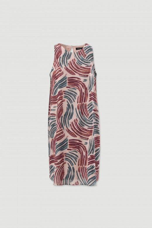 Robe courte imprim�e sans manches